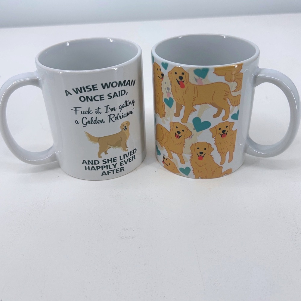 Golden Retriever Coffee Mug Set of 2 Funny Dog Lover Orca Coatings - Picture 2 of 5